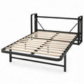 Bedframe met lattenbodem 140 x 200 cm - Zwart staal en naturel populierenmultiplex
