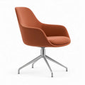Draaibare fauteuil met armleuningen, oranje/zilver, 64 x 62 x 84 cm